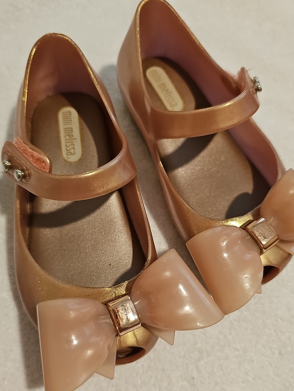 Mini Melissa Ultragirl Peach Bow Mary Janes 7
